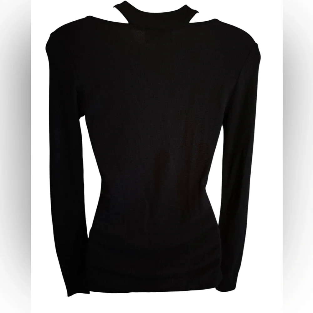 Feel The Piece Black Long Sleeve V-Neck Top NWOT - Picture 4 of 8